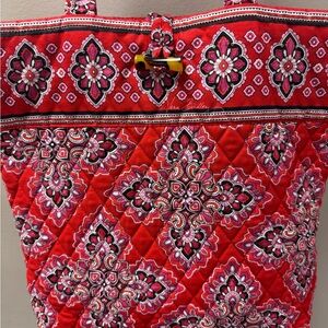 Vera Bradley Red Quilted Tote Bag